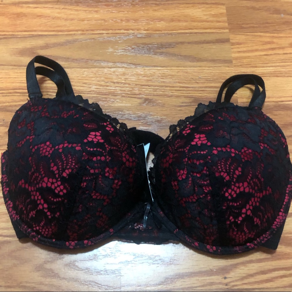 Ann Summers 32DD lace black and red bra